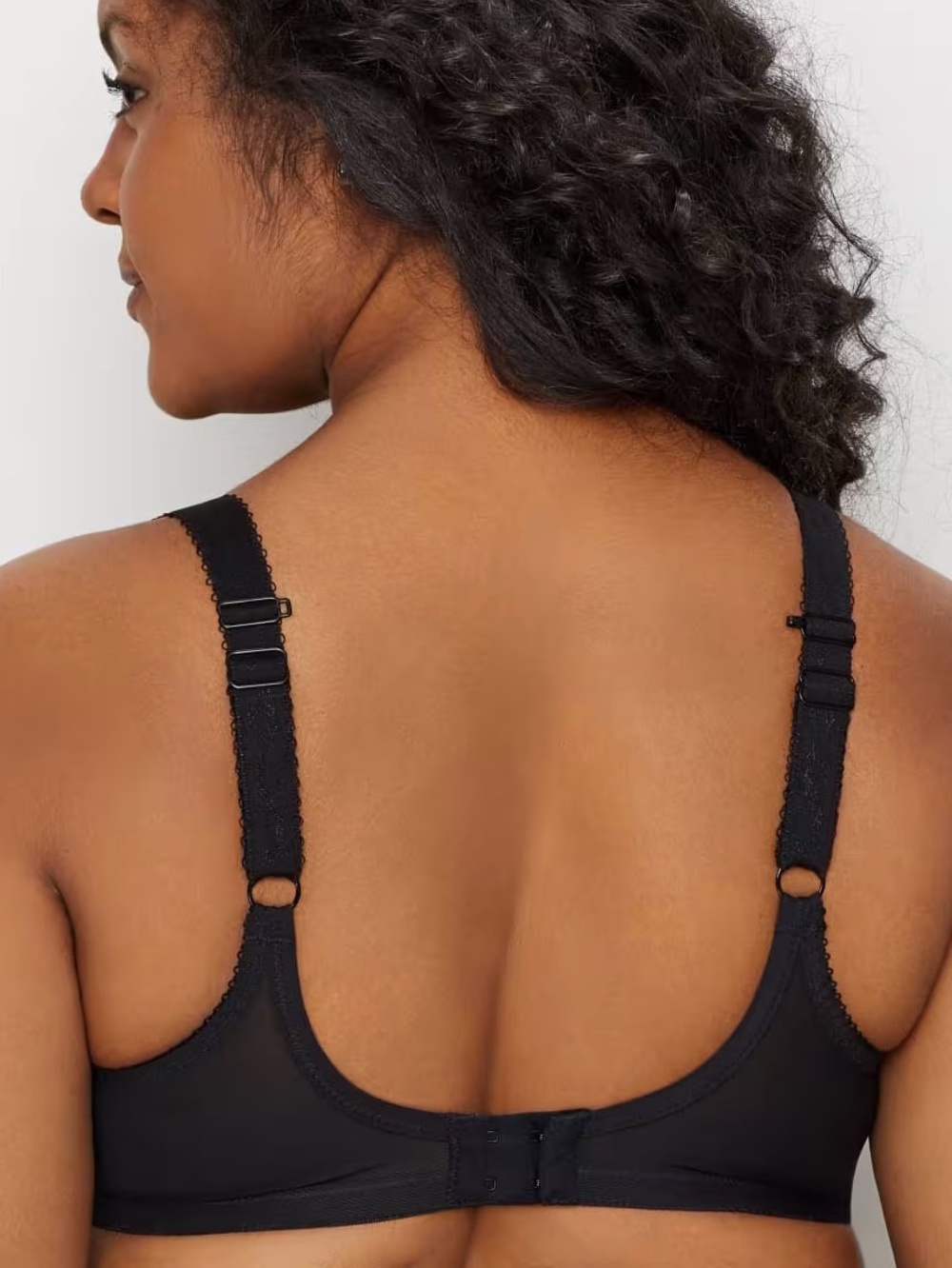 Elomi Charley Side Support Plunge Lace Underwire Bra in Black Size 40L - Picture 3 of 9
